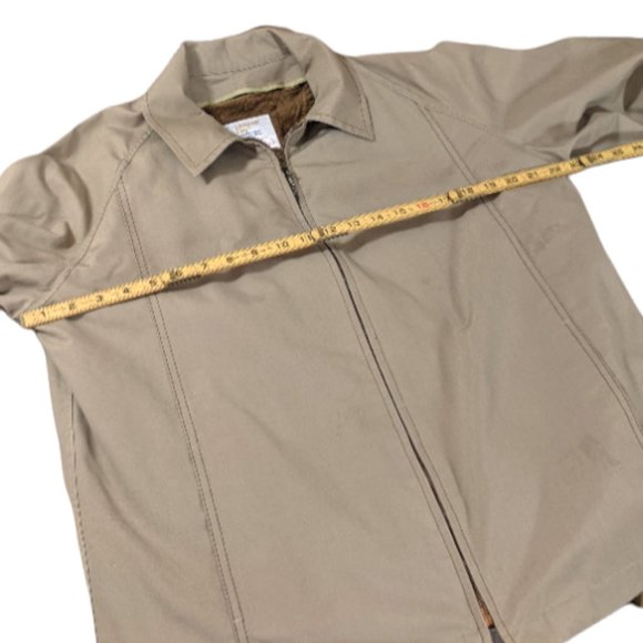Men's Vintage London Fog Khaki Jacket with Removable Faux Fur Lining, Full Zip - Picture 13 of 14